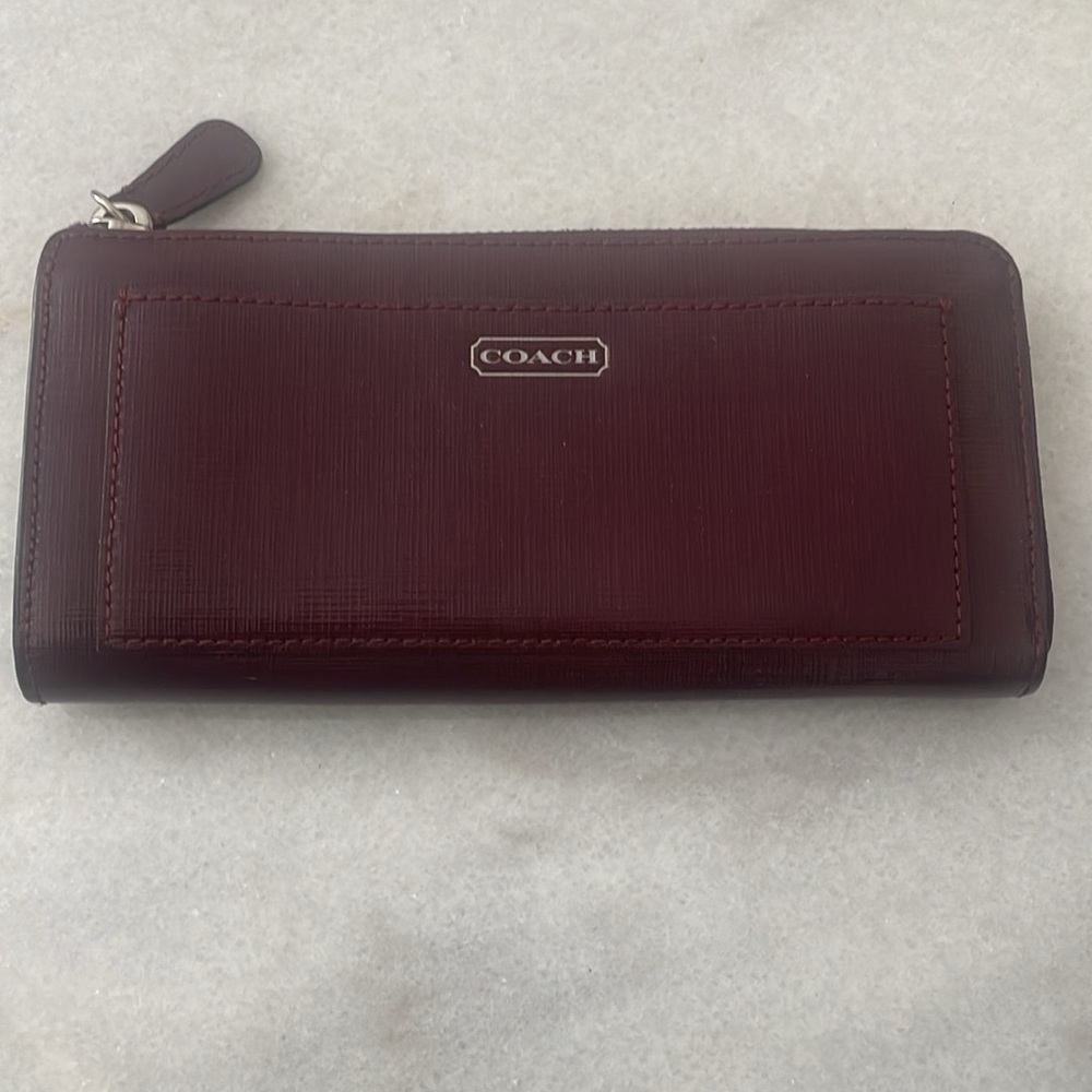 Coach Wallet Darcy collection Burgundy Saffiano Leather accessory